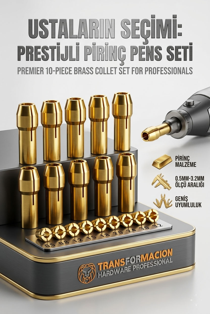 Henrik Brandt Serisi | 10'lu Pirinç Hassas Pens Ucu Seti (0.5-3.2mm) 723035