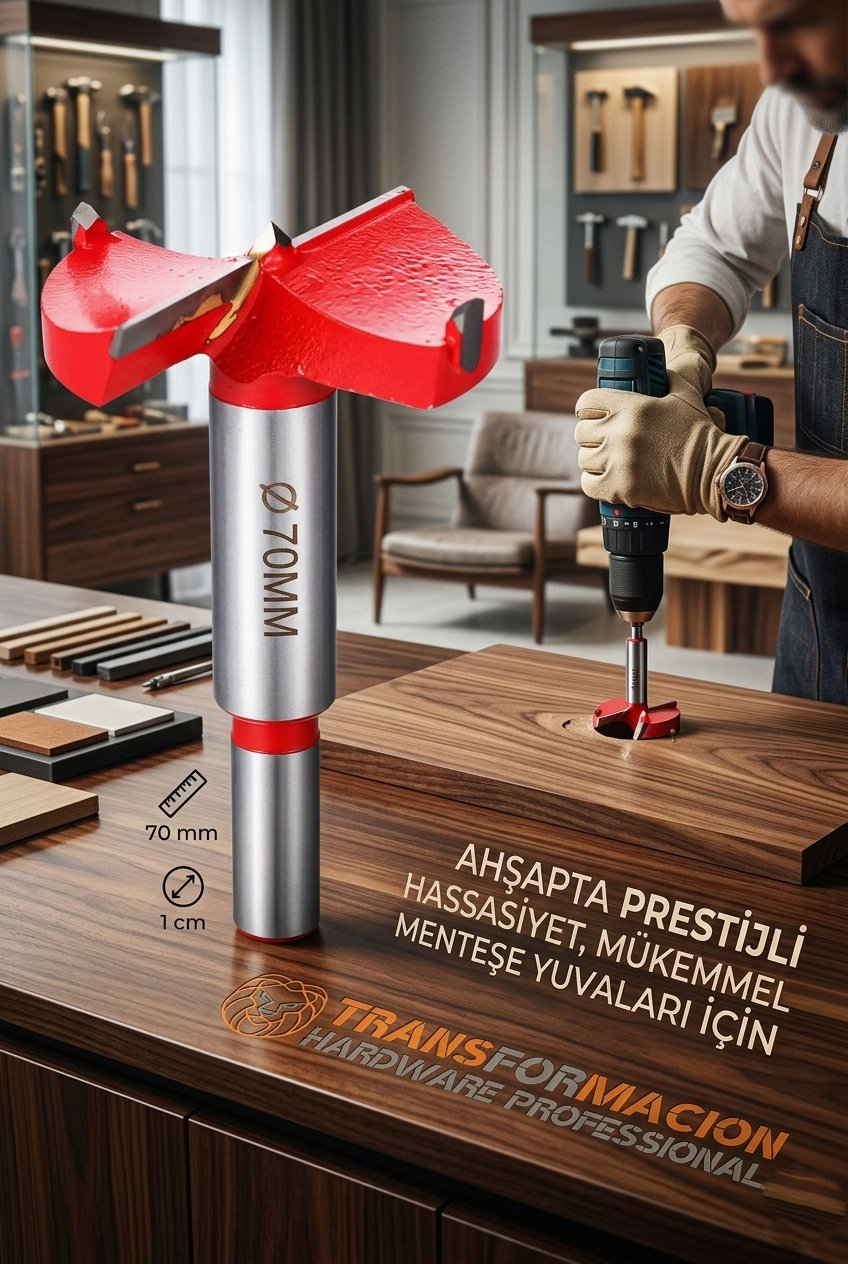 70 MM Ahşap Menteşe Yuvar Teri Açma Ahşap Delme Matkap Ucu 1 cm Şaft 722980