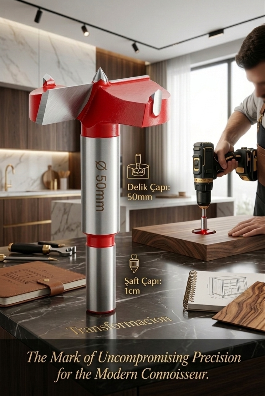 50 MM Ahşap Menteşe Yuvar Teri Açma Ahşap Delme Matkap Ucu 1 cm Şaft 722978