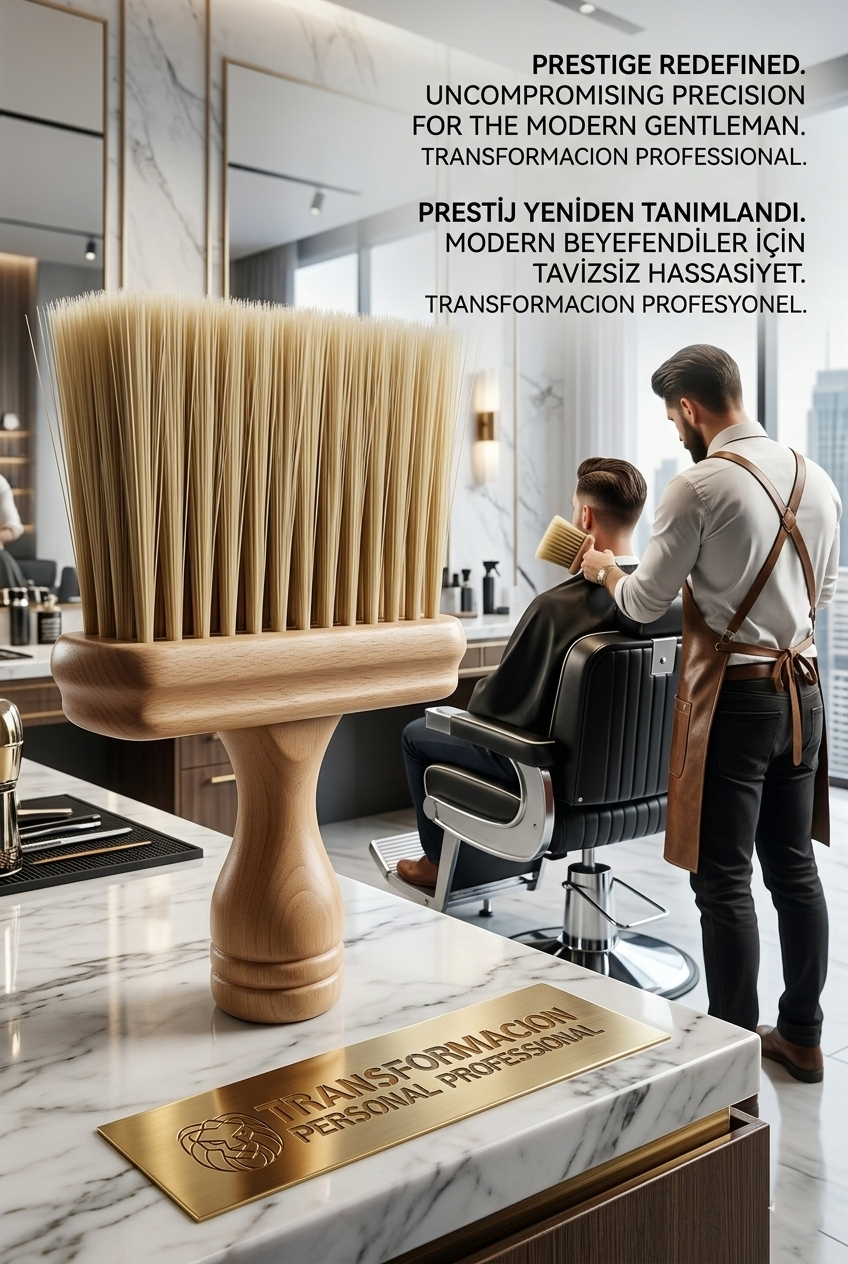 Profesyonel Ahşap Saplı Berber Ense Fırçası - Lüks Seri 722958