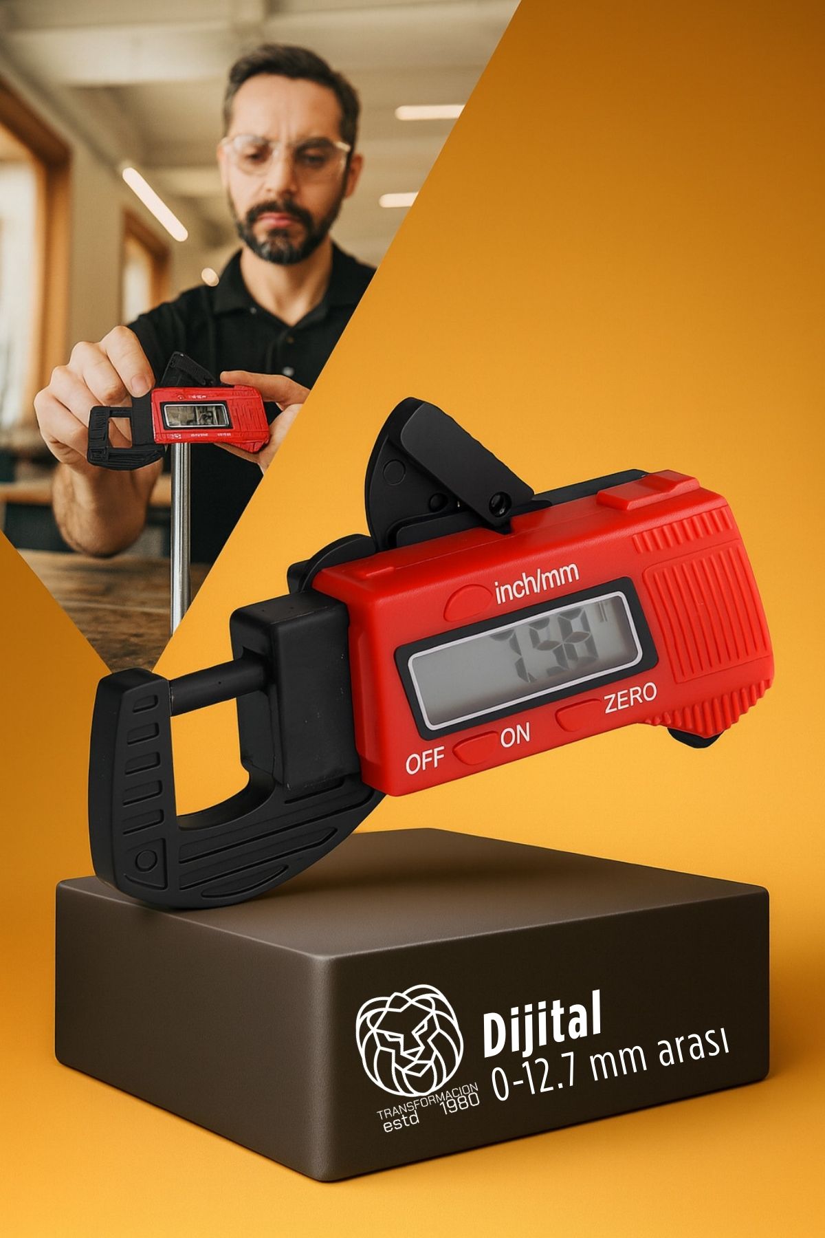 Hassas Dijital Kalınlık Ölçer - Mikro Detay Profesyonel Kumpas 12.7 cm 722933