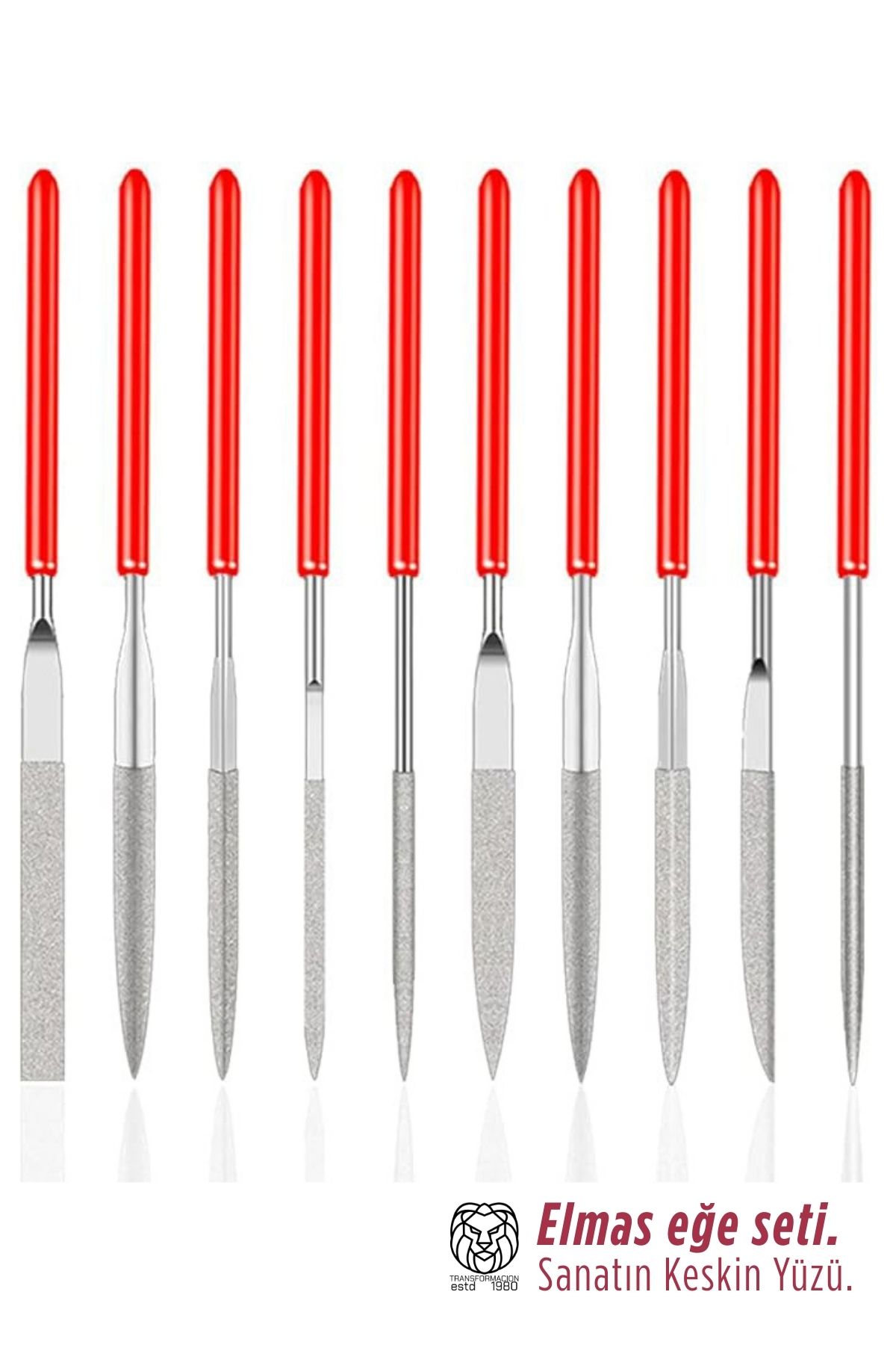 10'lu Profesyonel Elmas Eğe Seti | Hassas Metal Ahşap Cam İşleme Törpüsü 722921