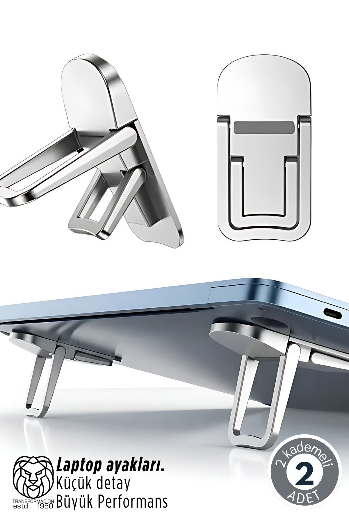 Lukas Schneider Serisi 2’li Gri Laptop Standı - Ergonomik 2 Kademeli Yükseltici 722892