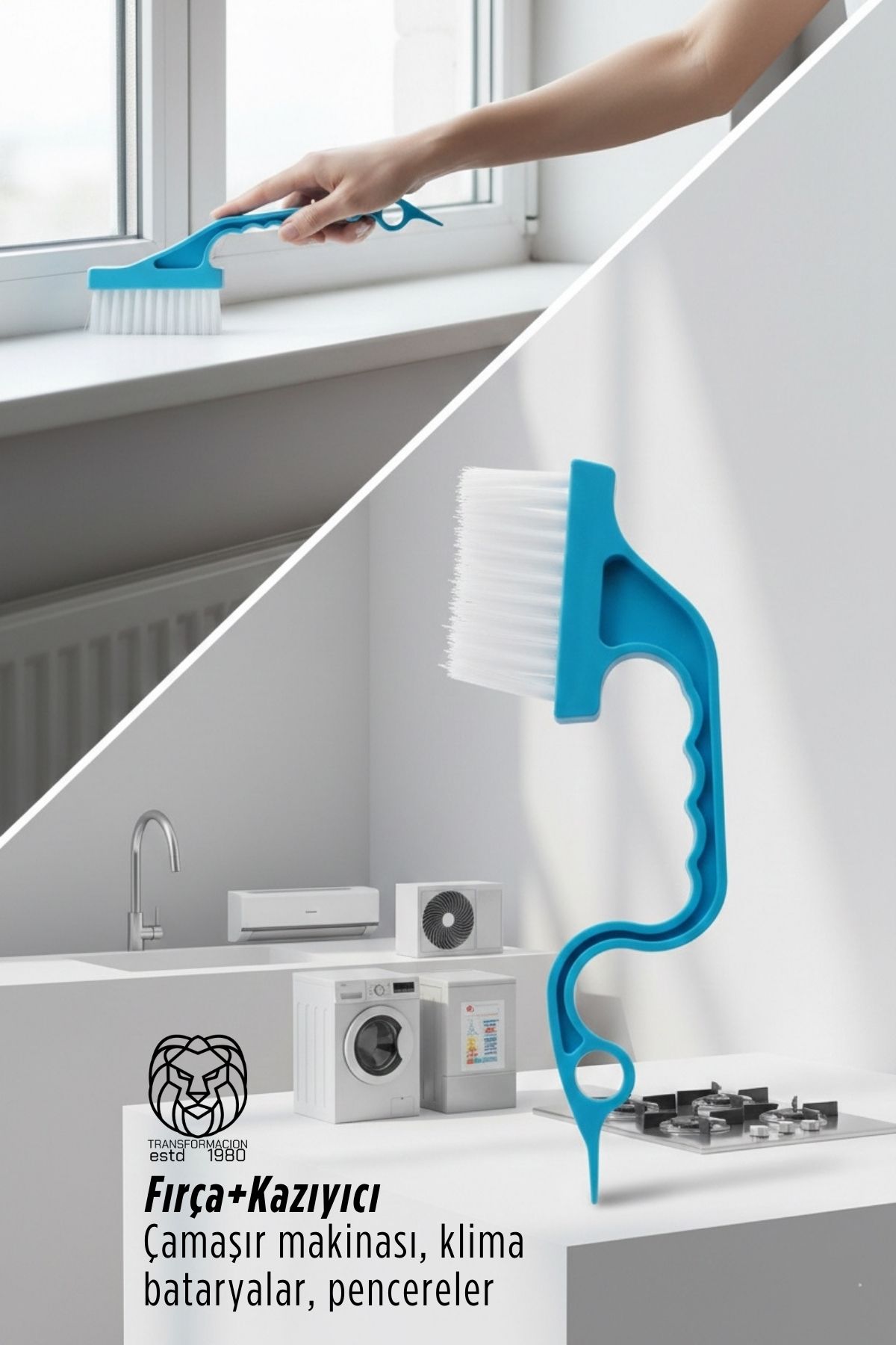 Greta Schmidt Serisi 3’ü 1 Arada Detay Temizleyici: Pervaz, Derz ve Dar Alan Fırçası 722890