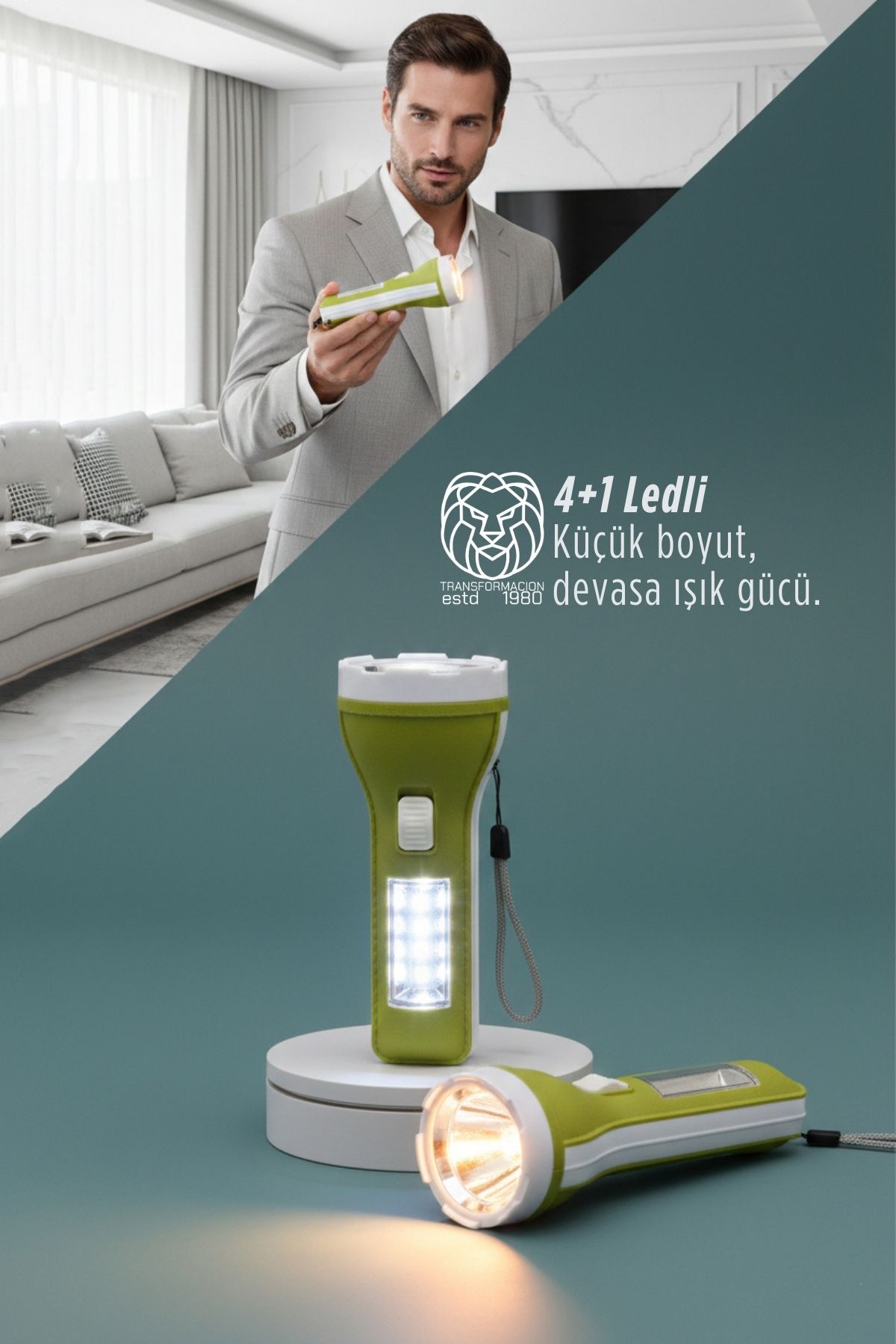 Lukas Steiner Serisi 4+1 LED Güçlü Aydınlatma - Kompakt Profesyonel El Feneri 722874