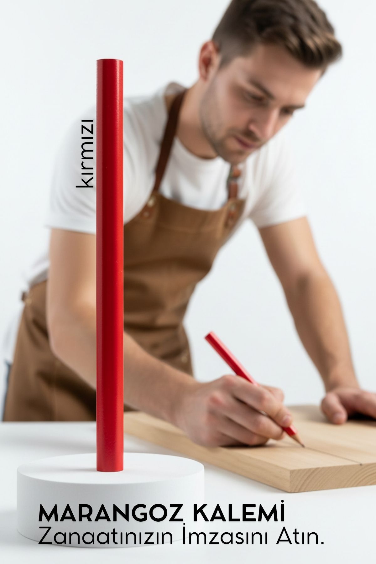 KIRMIZI Marangoz Kalemi - Ahşap İşleme Kalemi - Ahşap İşleme İşaretleme Araçları