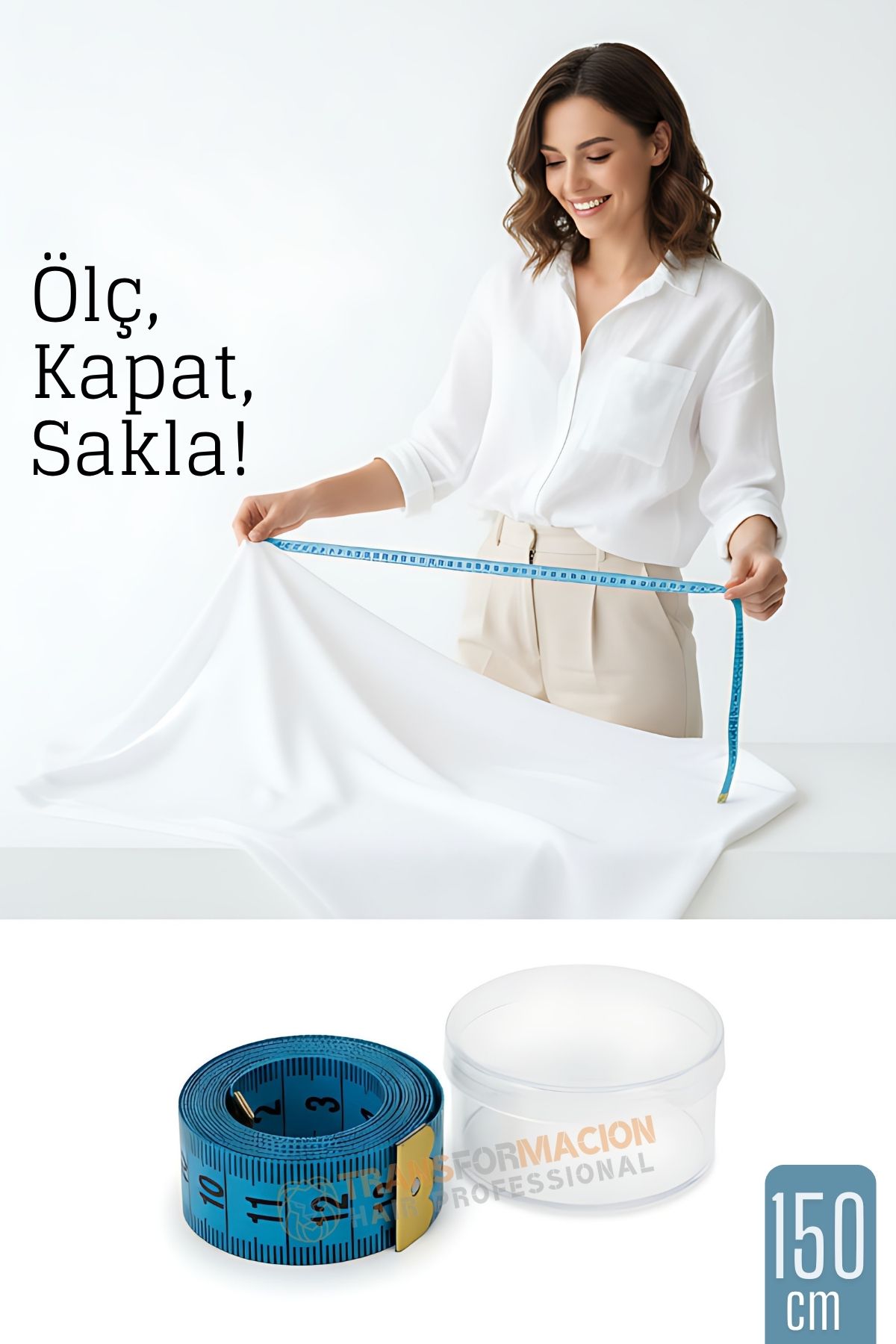 150 cm Plastik Kutulu Mezura – Esnek, Dayanıklı, Dikiş ve Ölçüm İçin Pratik Şerit Metre 722323