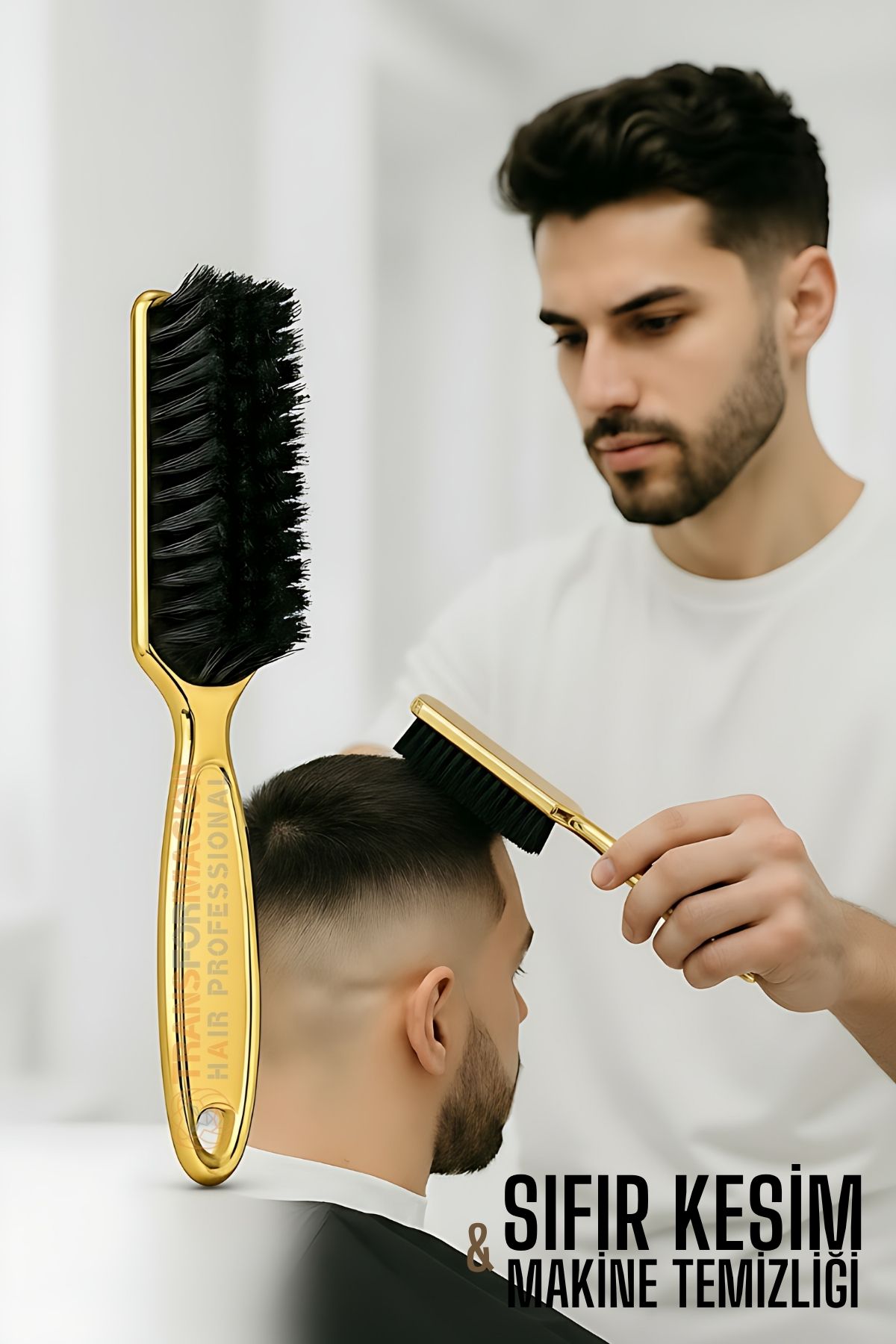 Gold Fade Fırça – Berberler İçin Sıfır Kesim ve Makine Temizleme Fırçası 722304