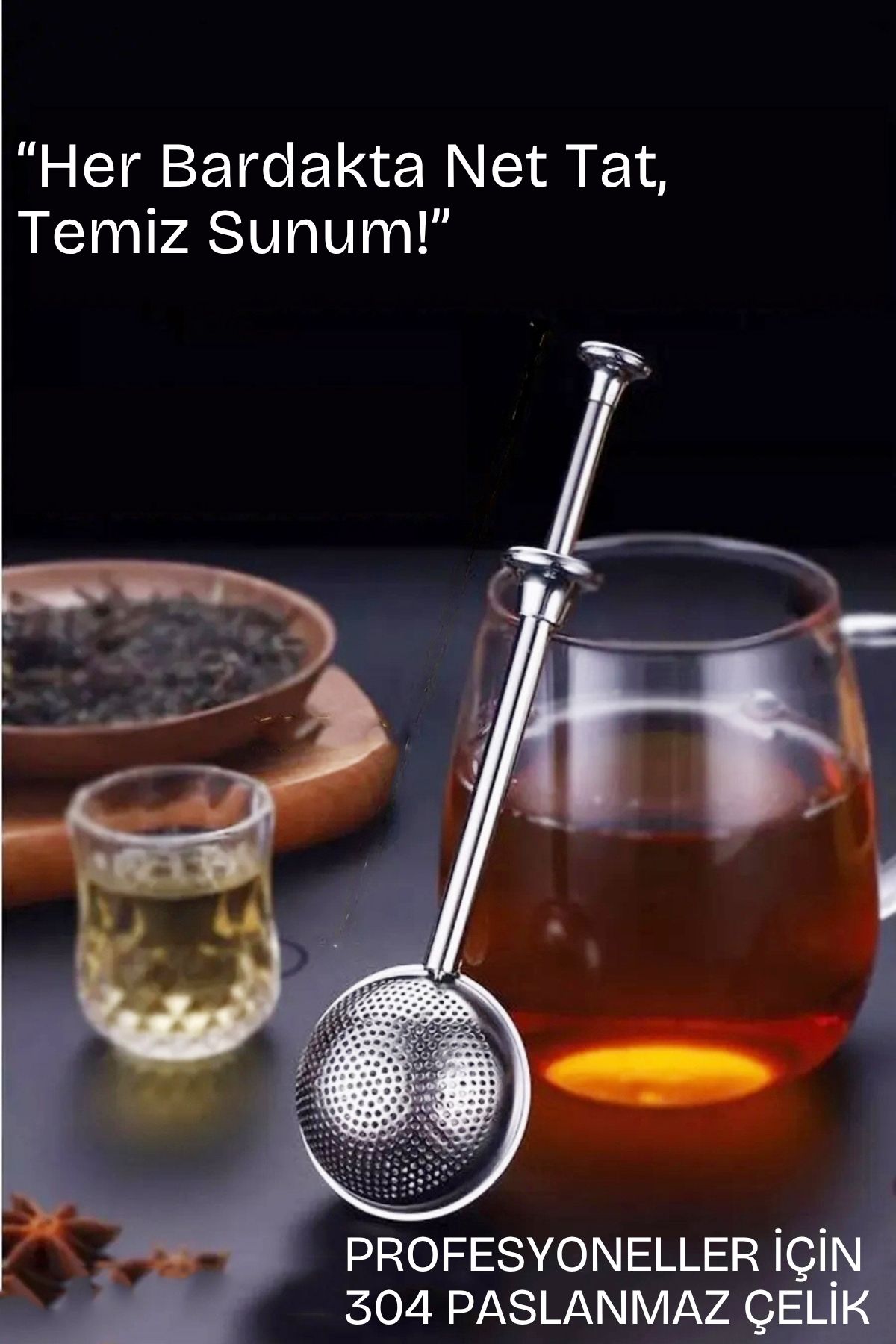 Bitki Çayı Süzgeci –Çay Demleme Aparatı  Profesyonel 304 Paslanmaz Çelik 722198