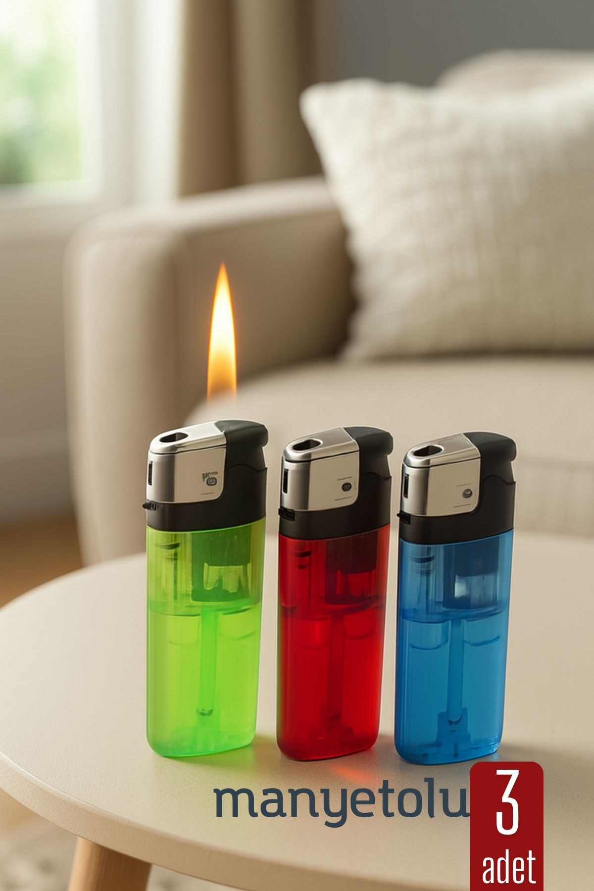 3’lü Manyetolu Çakmak Seti – Renkli Şeffaf Gövde | Güvenli ve Uzun Ömürlü Kullanım 714401