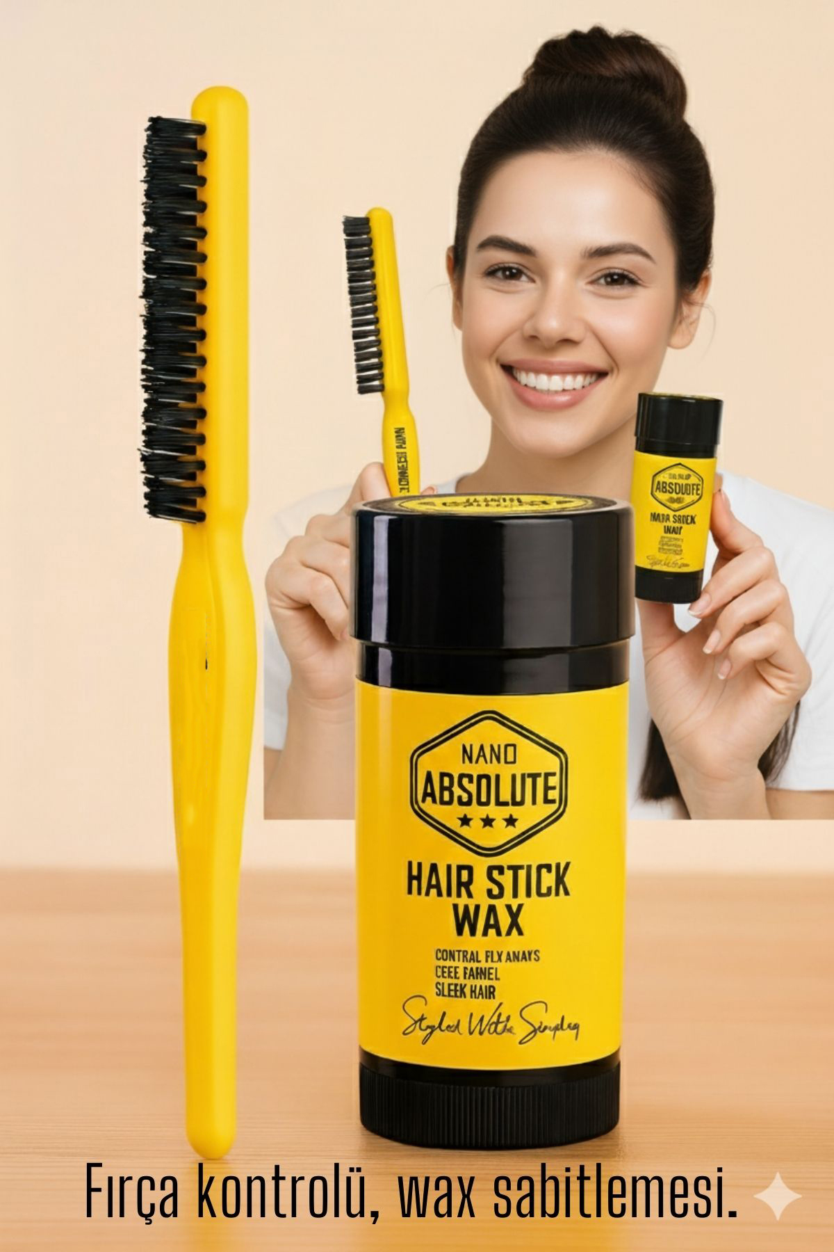 Topuz Fırçası Stick Wax Seti Profesyonel Saç Topuz Seti 722142