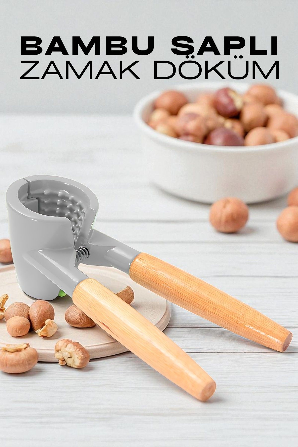 Fındık ve Ceviz Kırıcı - Bambu Saplı Döküm Ceviz Fındık Kıracağı 721983