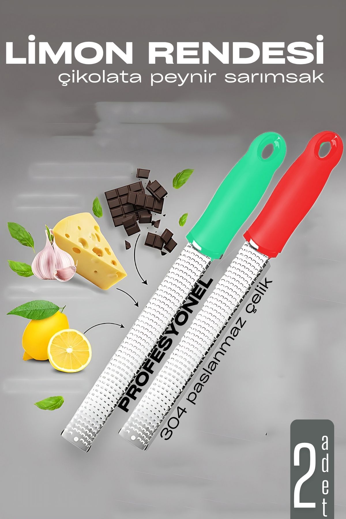 Limon Rendesi - Uzun Peynir Çikolata Sarımsak Rendesi 2 li set 721979
