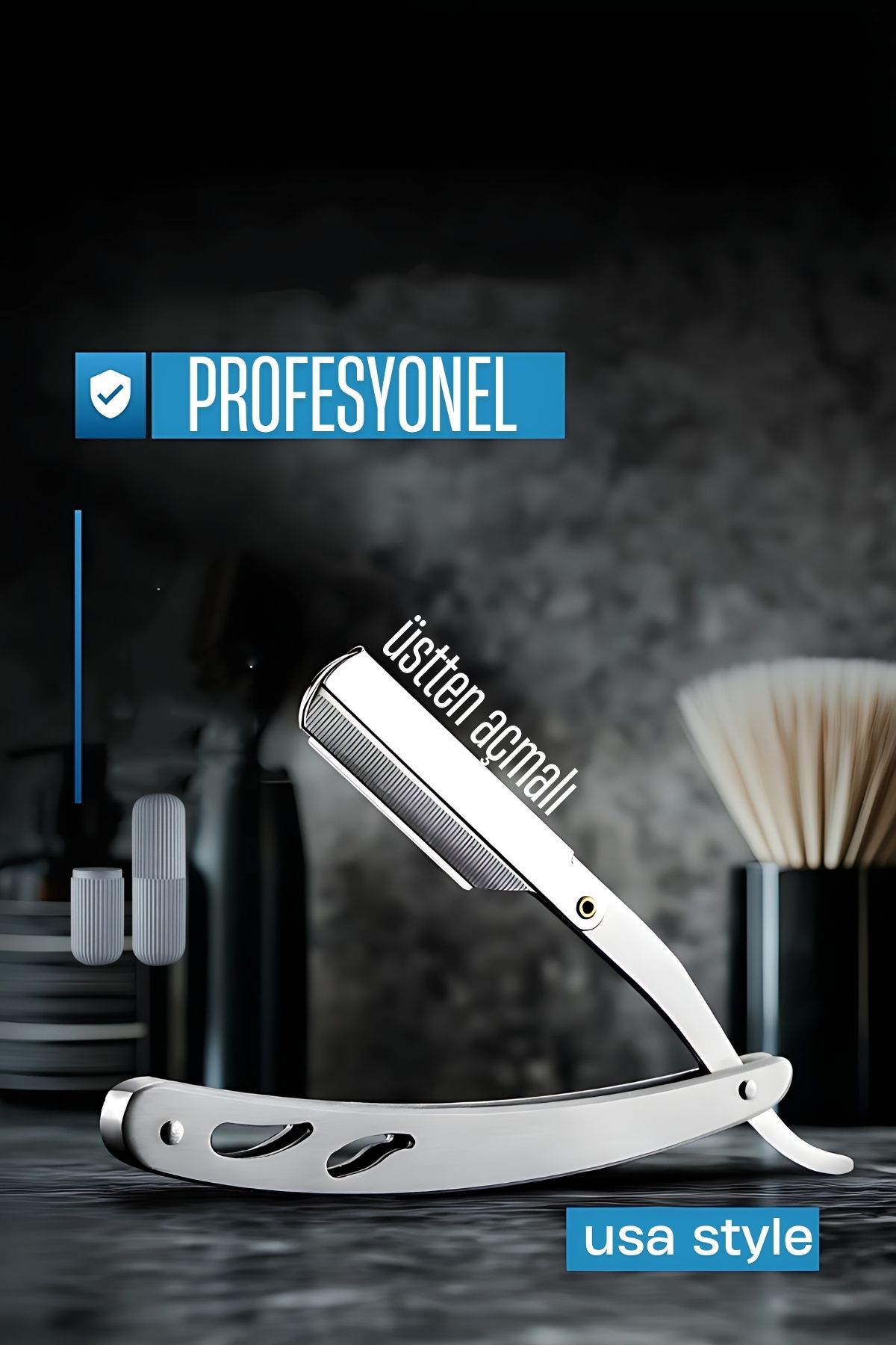 Berber Usturası - Üstten Açmalı Amerikan Tip Berber Tıraş Usturası 721912