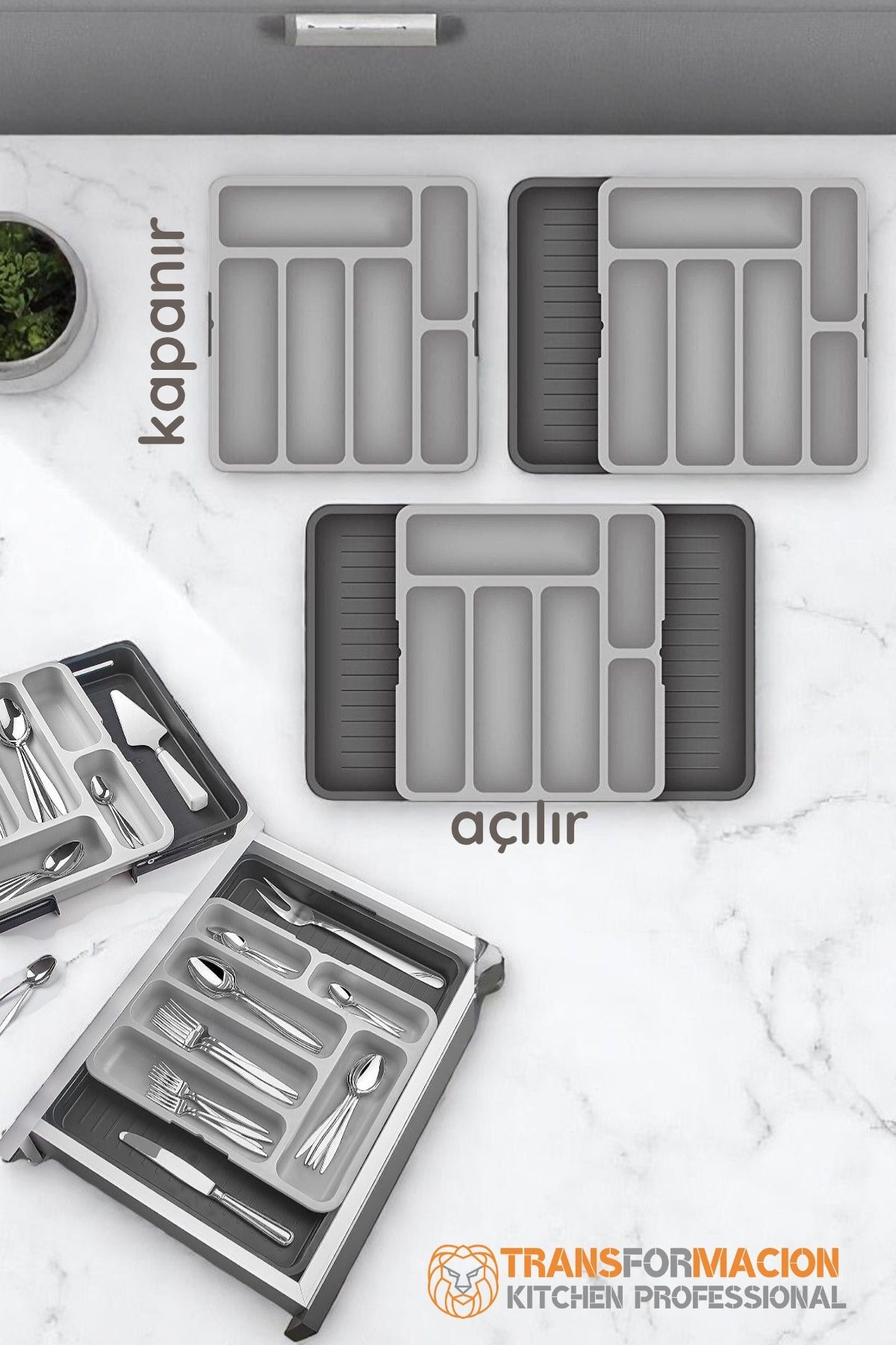 Çift Taraflı Uzayabilen Ayarlı Çekmece Içi Kaşıklık 721772