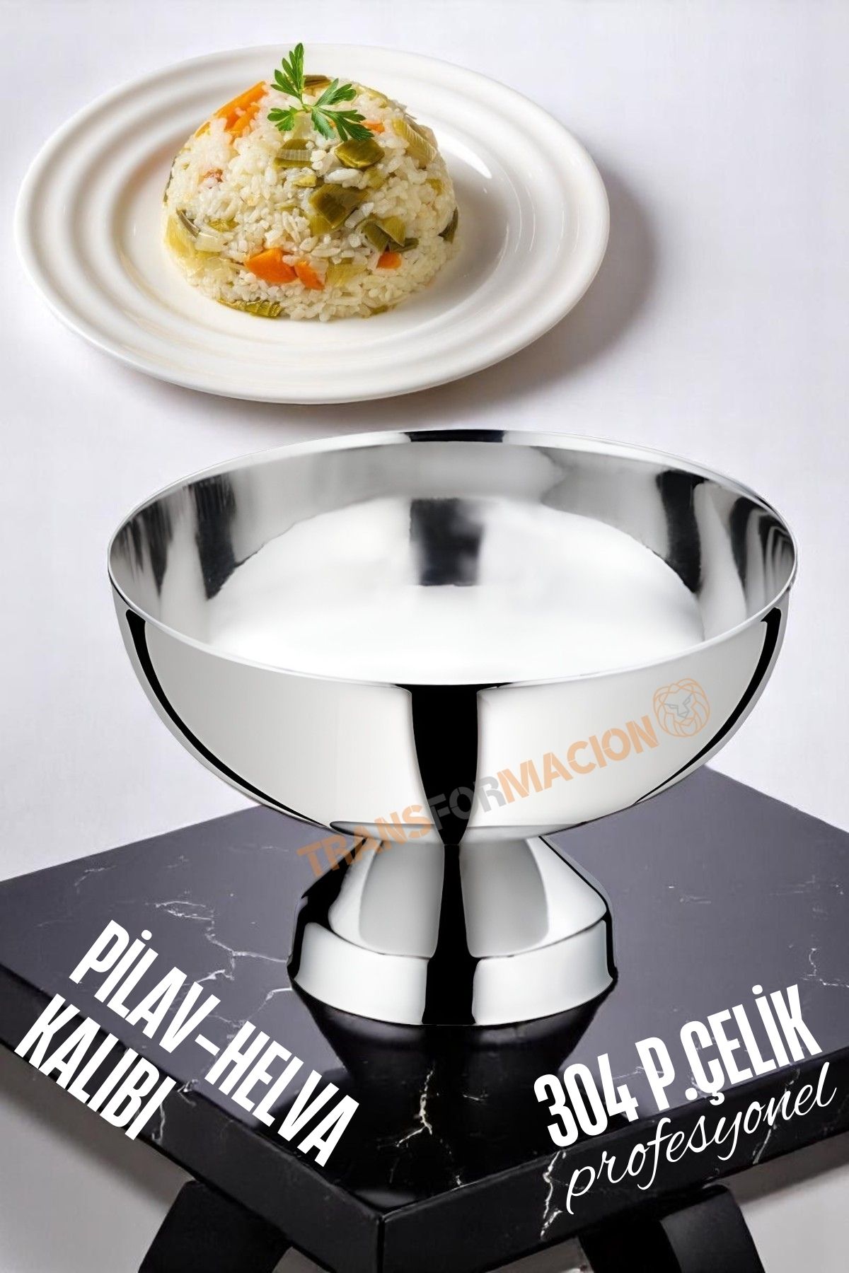 Profesyonel 10 Cm Çapında Pilav Kalıbı - Helva Kalıbı 304 Paslanmaz Çelik 721650