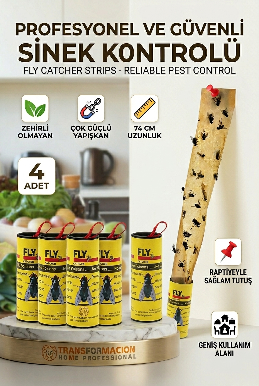 Yapışkanlı Sinek Şeridi Sinek Kapanı 4 ADET 721533