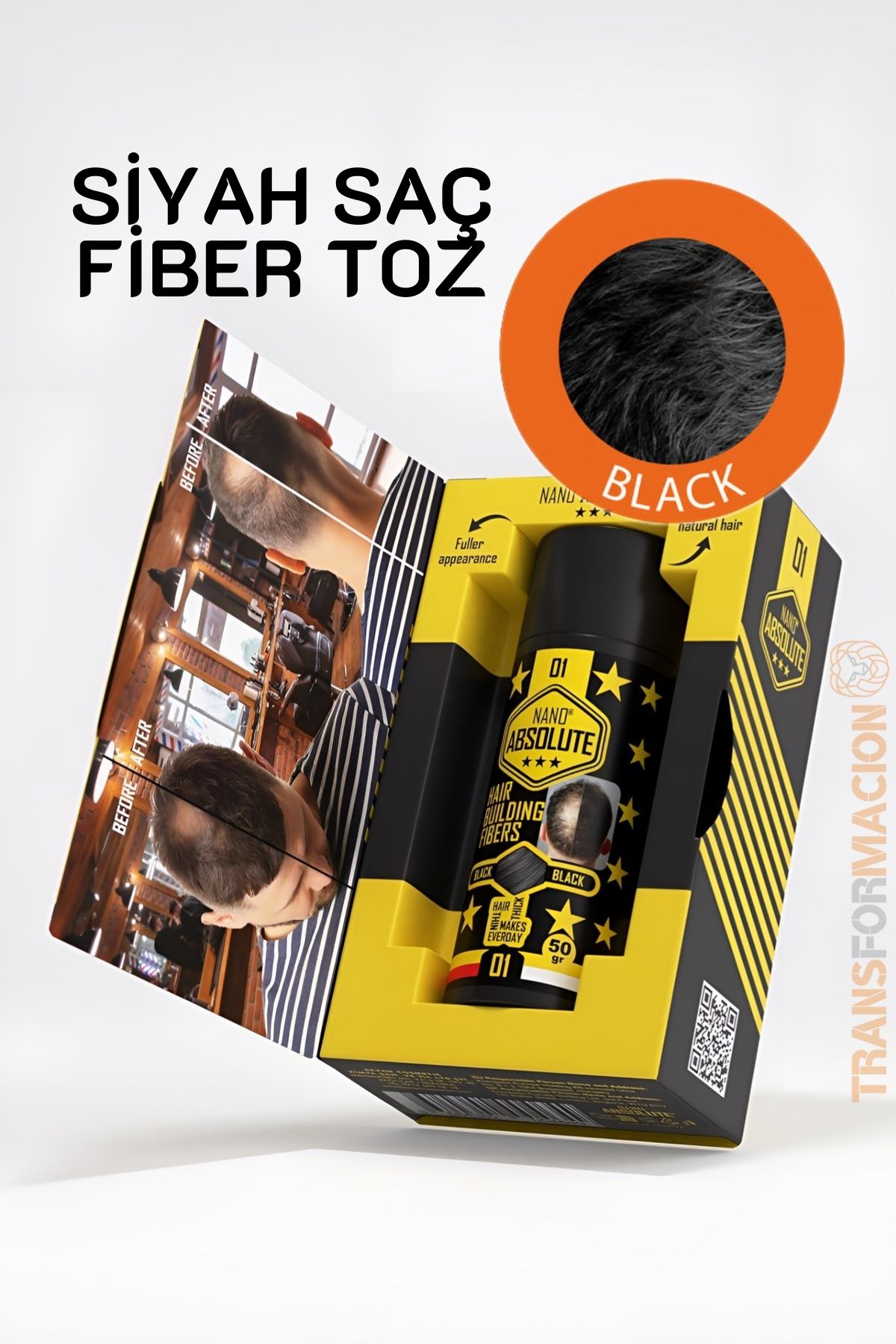 Saç Dolgunlaştırıcı Fiber Topik Toz SİYAH 50 Gram 721496