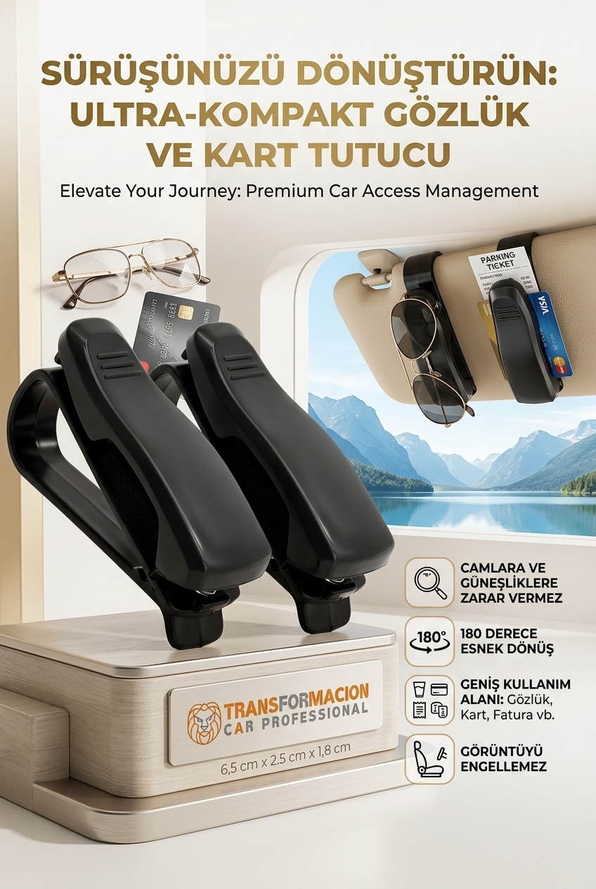 Araç Gözlük Tutucu Güneşliğe Uygun Mini 2 ADET 721257 
