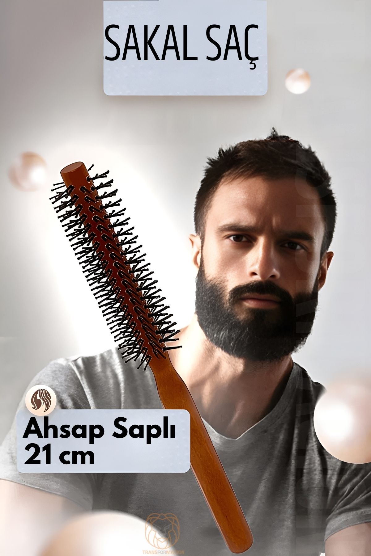 Sakal Fırçası Saç Fırçası ve Fön Fırçası Ahşap Saplı 721203