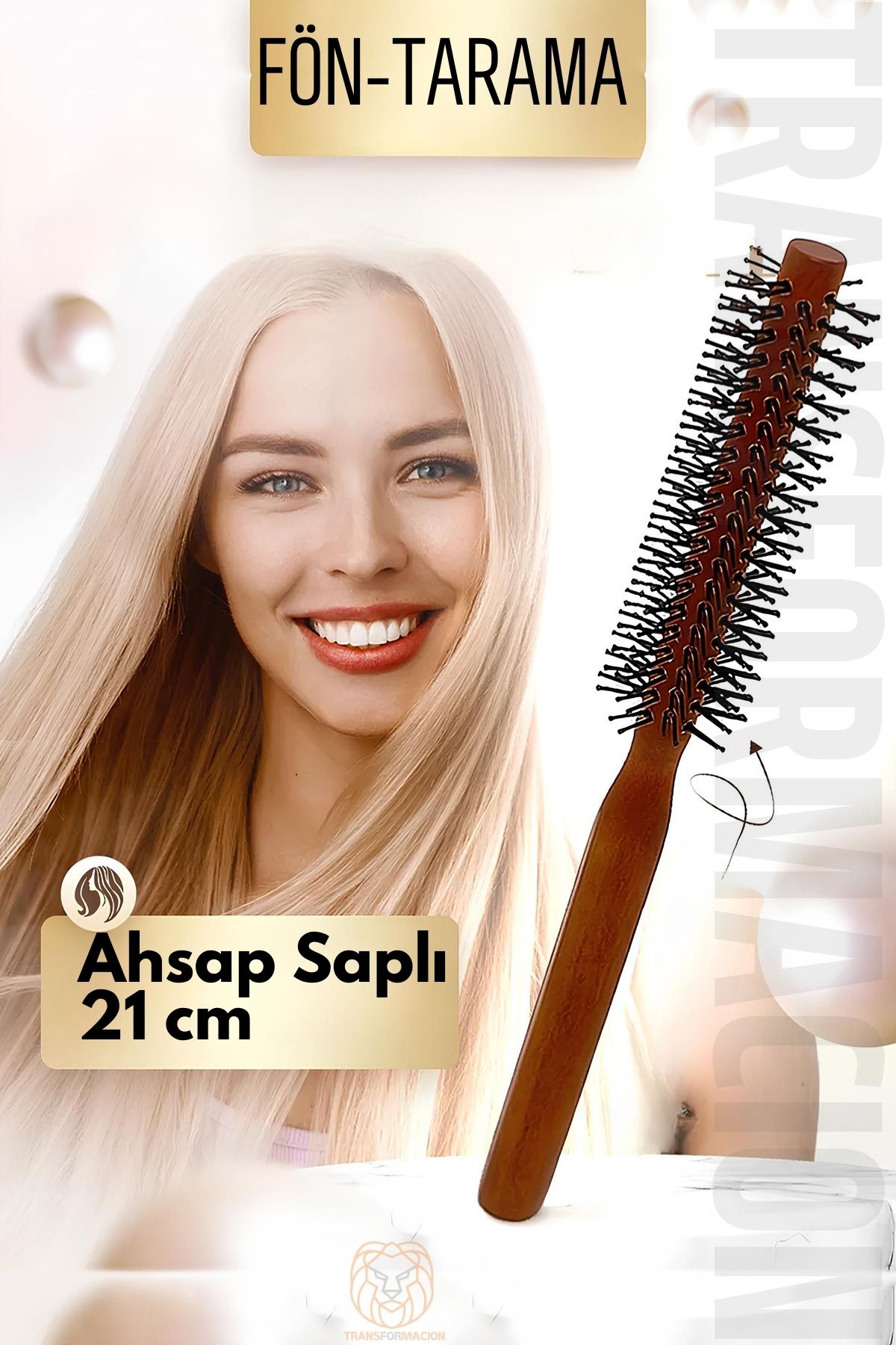 TransForMacion Fön Fırçası Ahşap Saplı Tarama Fırçası 721202 