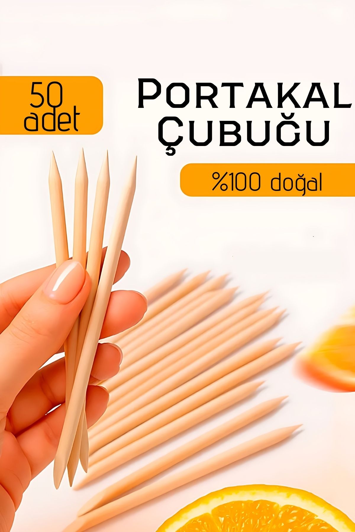 Profesyonel 50’li Portakal Çubuğu Seti - 11.5 cm Manikür & Pedikür Et İtici ve Tırnak Temizleme Seti 722611