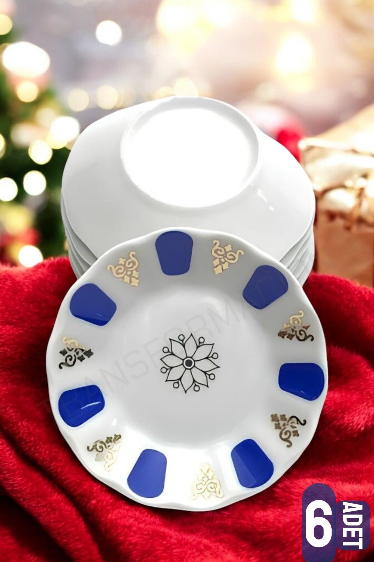 Melamin Çay Tabağı 6 Adet Geleneksel Türk Çay Bardağı Altlığı 721012