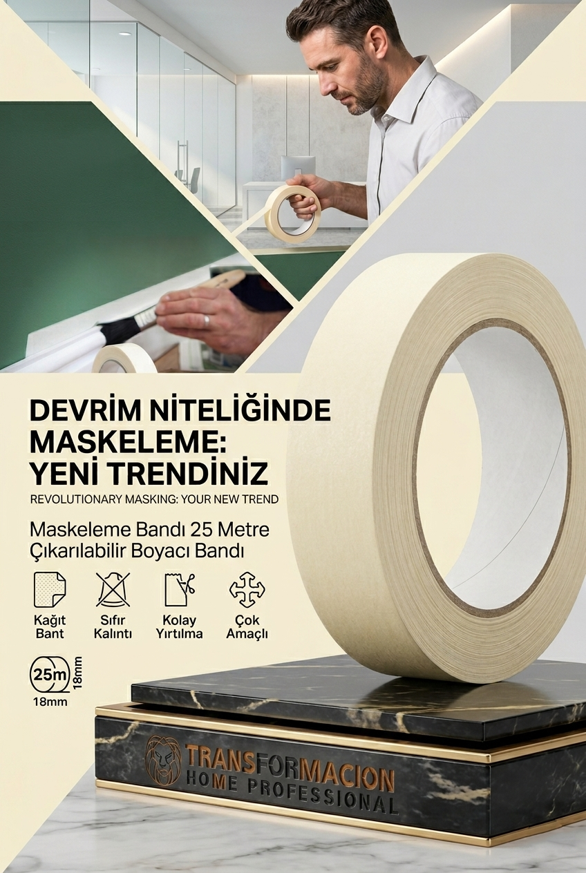 Maskeleme Bandı 25 Metre Çıkarılabilir Boyacı Bandı 720781