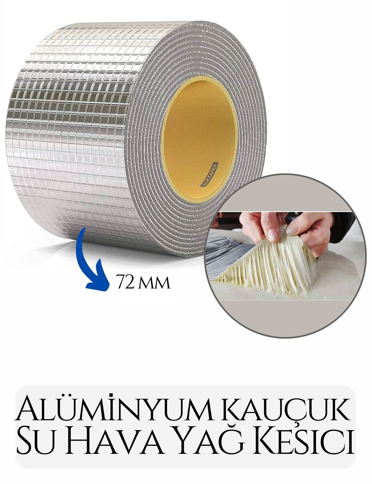 72 mm Su Hava Yağ Kesici İzolasyon Bandı 2 Metre 716878