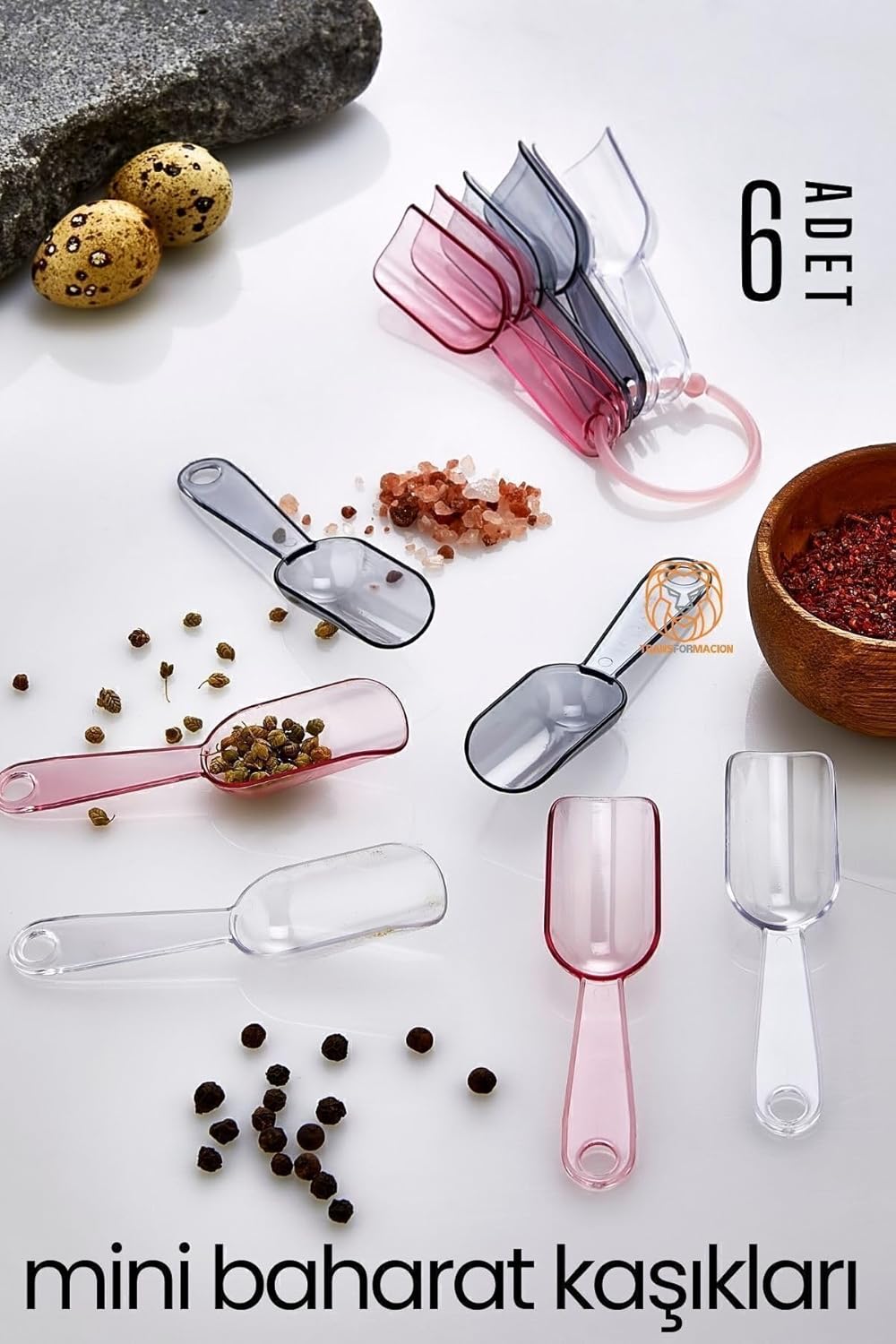 6 lı Şeffaf Baharat Kaşığı Camino Design 717505