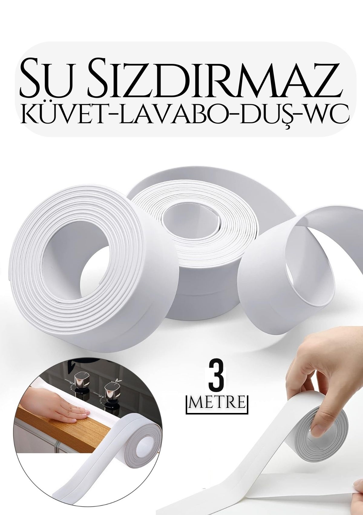 Su Geçirmez Küvet Lavabo Duş Bandı 3 Metre Flexia Design 716468