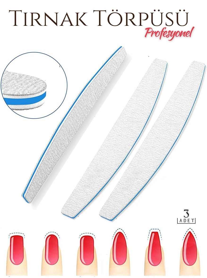 Protez Tırnak Törpüsü 100/180 Grid Profesyonel 3 Adet 718789	