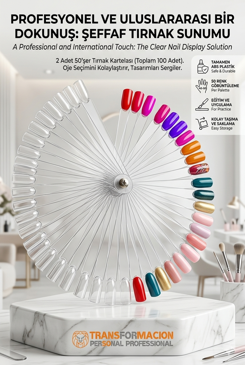 Protez Tırnak Sunum Kartelası ŞEFFAF 100 LÜ 718553