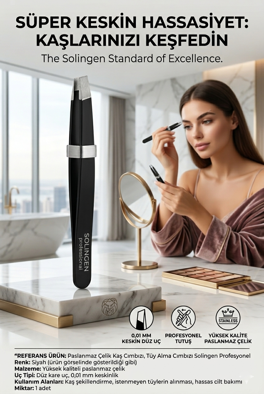 TransForMacion Cımbız Paslanmaz Çelik Kaş Alma Cımbızı Tüy Alma Cımbızı Solingen Professional 718476