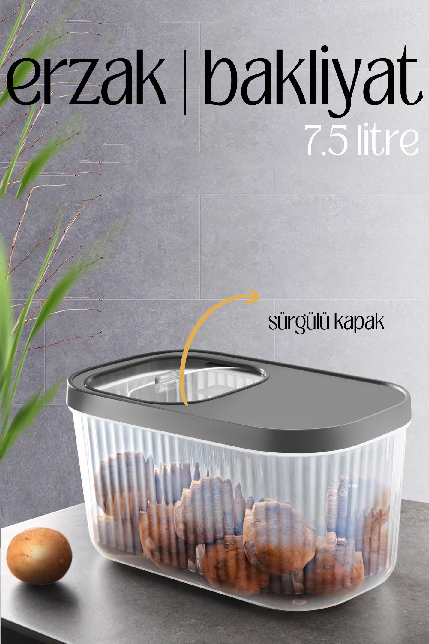 MultiBox Erzak Bakliyat Kutusu Sürgülü Kapak 7.5 Litre 718467