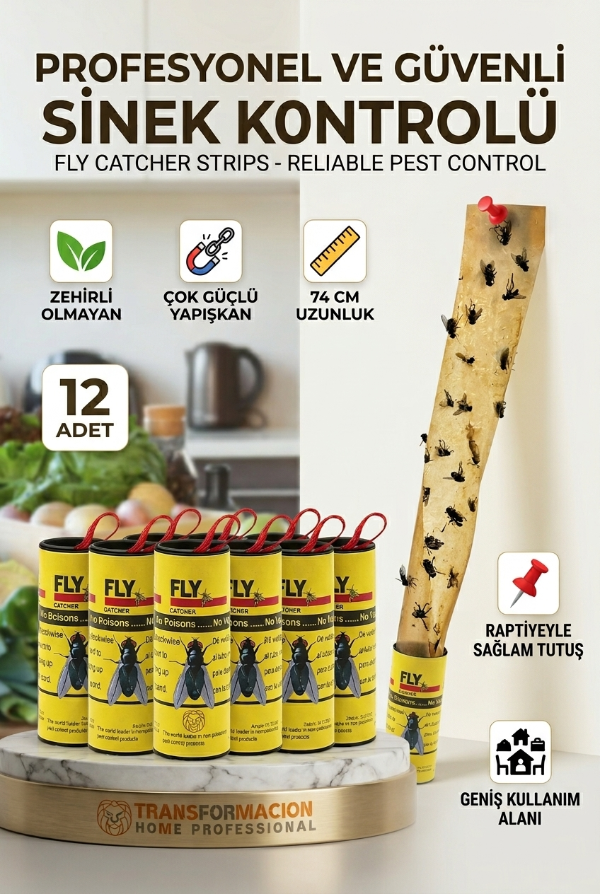 12 Adet Yapışkanlı Sinek Kapanı 74 cm 716516