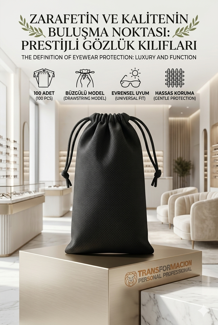 100 Adet Gözlük Kılıfı Büzgülü Gözlük Koruma Kesesi  715161