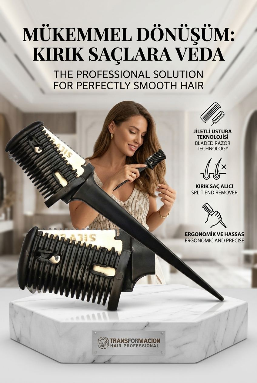 Jiletli Kırık Saç Alıcı Tarak & Profesyonel Saç Usturası 714816