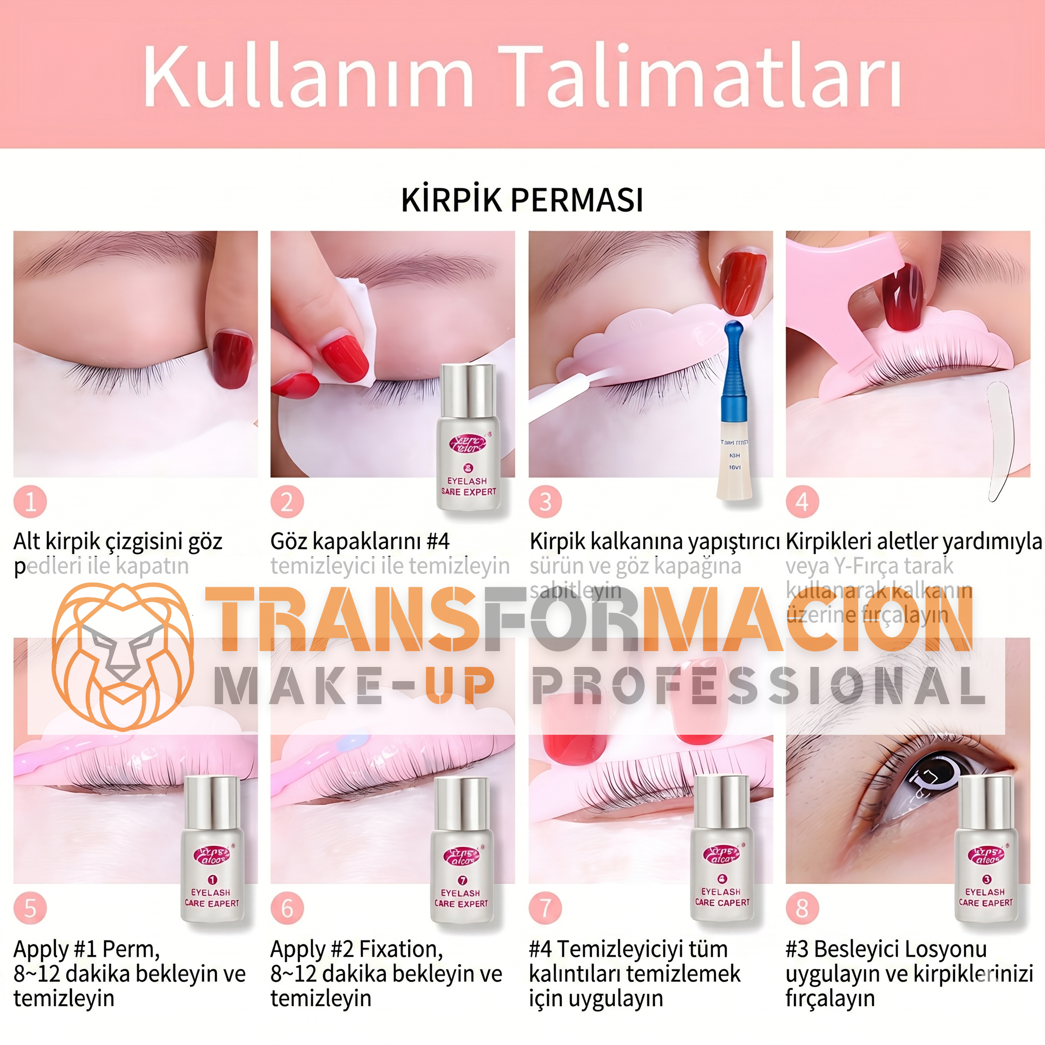 Kirpik Perma Seti | Profesyonel 8 Hafta Kalıcı Kirpik Kıvırma | 50 Kullanım Lifting Etkisi 723077