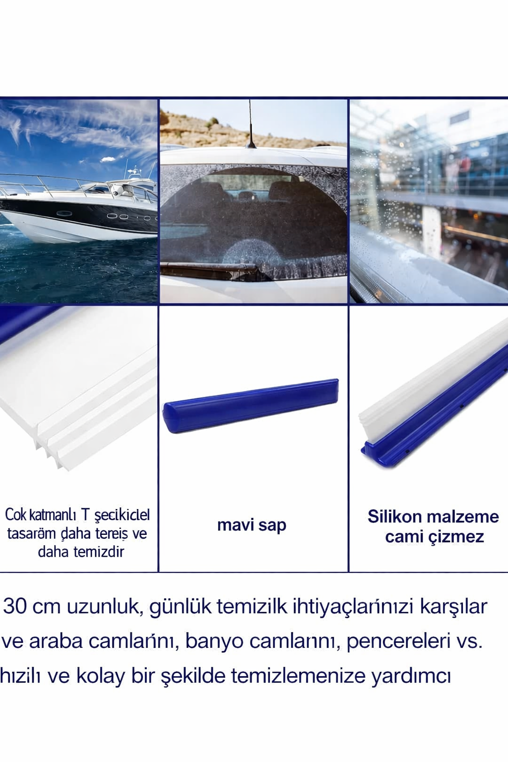 Profesyonel Araç Ykama Sonrası Su Çekme Aparatı | İz Bırakmaz Silikon Araç Kurulama Çekpası 723079