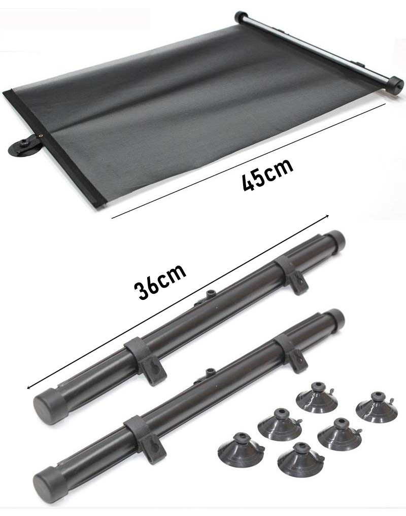 Otomatik Toplanır Araç Perdesi 2'li Set | 36x45 cm Vantuzlu Yan Cam Güneşliği 723080