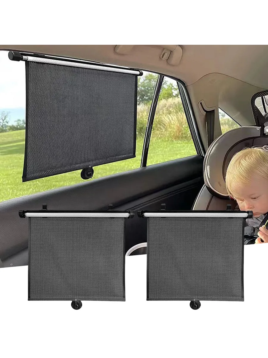 Otomatik Toplanır Araç Perdesi 2'li Set | 36x45 cm Vantuzlu Yan Cam Güneşliği 723080