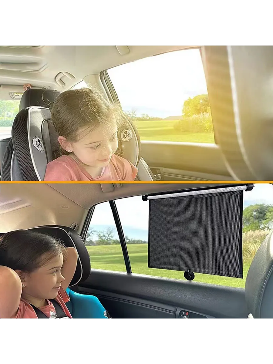 Otomatik Toplanır Araç Perdesi 2'li Set | 36x45 cm Vantuzlu Yan Cam Güneşliği 723080