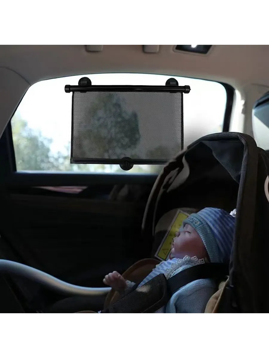 Otomatik Toplanır Araç Perdesi 2'li Set | 36x45 cm Vantuzlu Yan Cam Güneşliği 723080