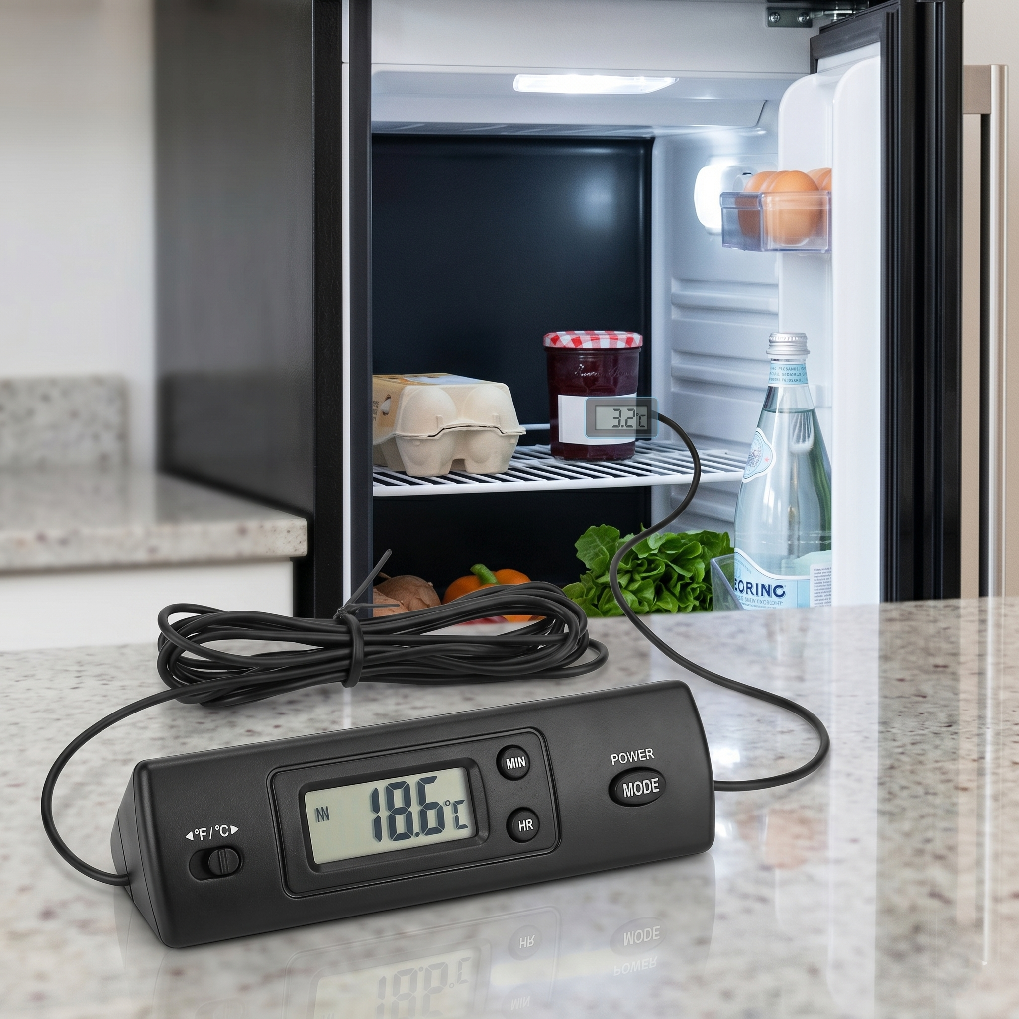  Dijital Prob Termometre - Akvaryum, Buzdolabı ve Oto Isı Ölçer 723082