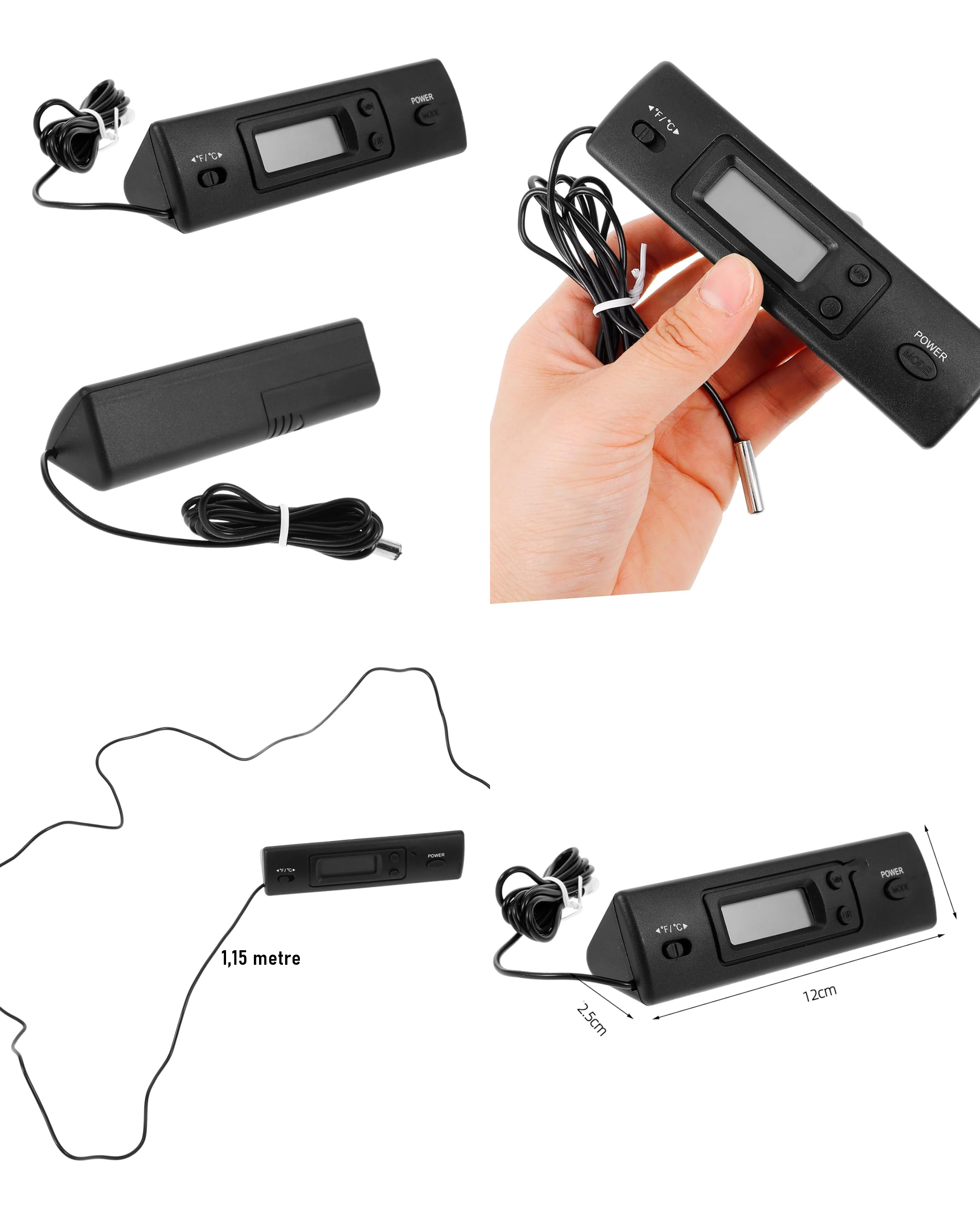  Dijital Prob Termometre - Akvaryum, Buzdolabı ve Oto Isı Ölçer 723082