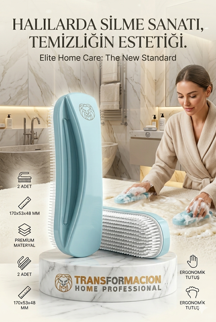 Ergonomik Temizlik Fırçası | 2'li Set Halı, Koltuk ve Kumaş Fırçalama Fırçası 723092