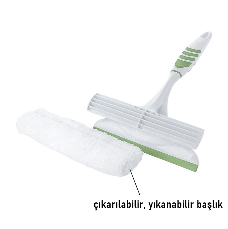 2'li Profesyonel Temizlik Seti - Yıkanabilir Mikrofiber Toz Alıcı ve Peluşlu Camsil 723097
