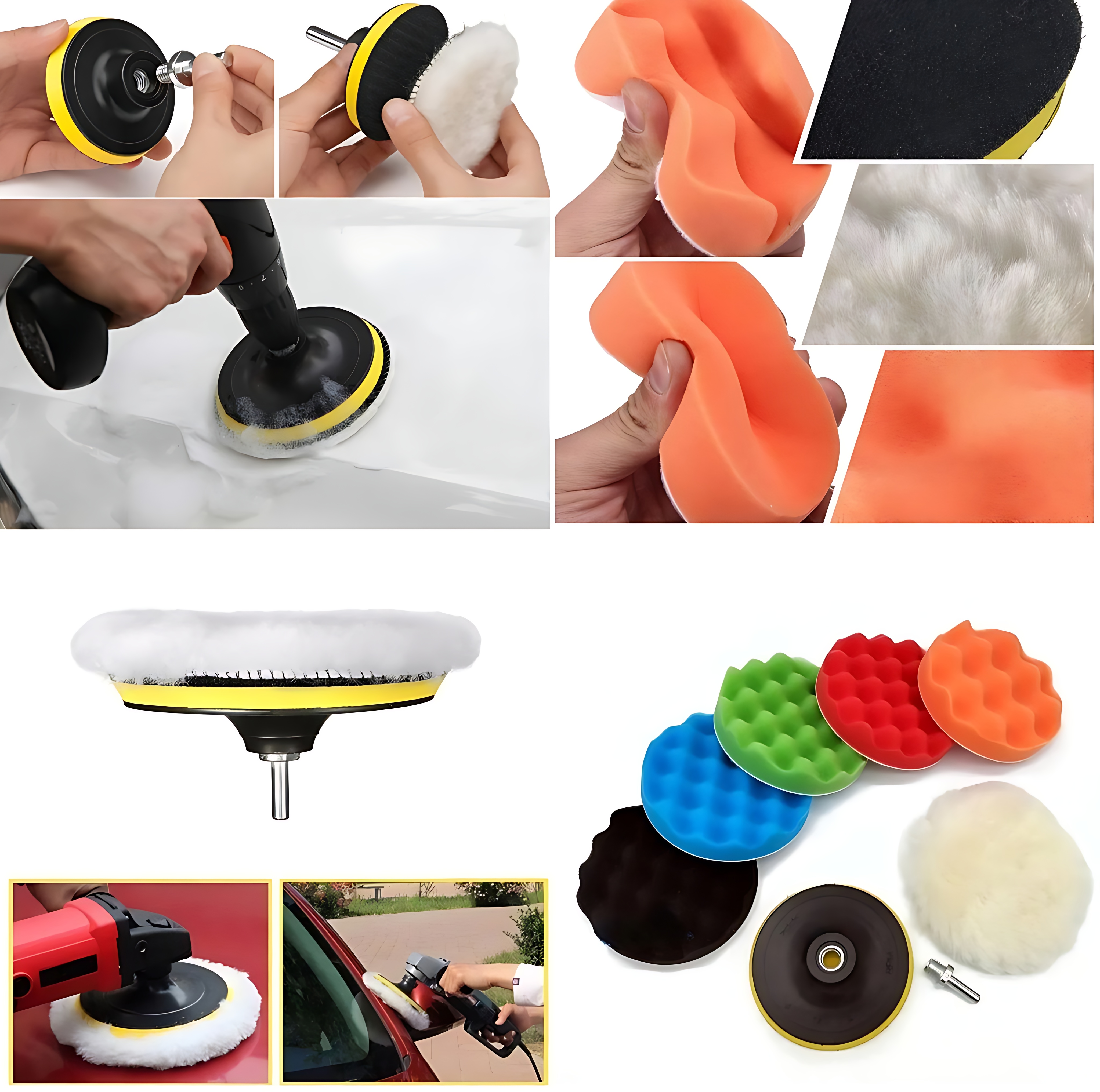 11 Parça Polisaj Sünger Seti 115mm - Matkap Uyumlu M14 Pasta Cila ve Parlatma Kiti 723105