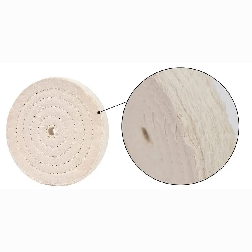 Orta Sert Polisaj Keçesi 6x60 60 Katlı 150mm - Pamuk Bez Disk Ayna Parlaklığı Metal Parlatma Keçesi 723116